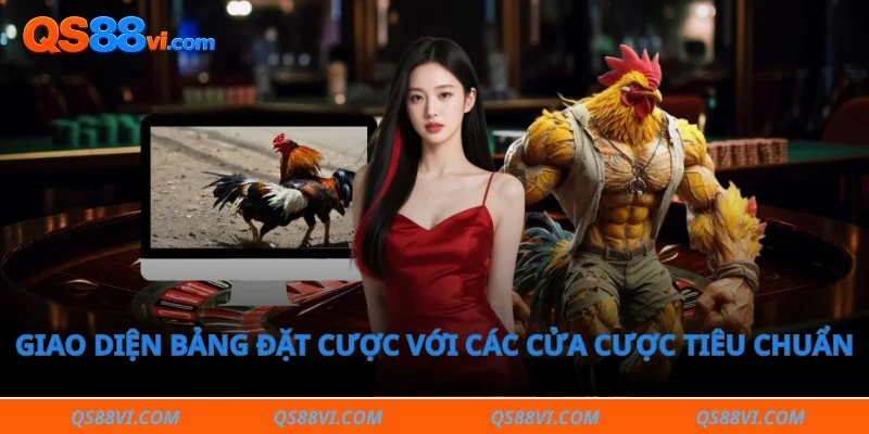 Giao diện bảng đặt cược với các cửa cược tiêu chuẩn