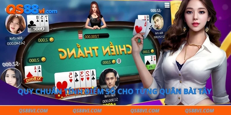 Quy chuẩn tính điểm số cho từng quân bài Tây trong ván cược